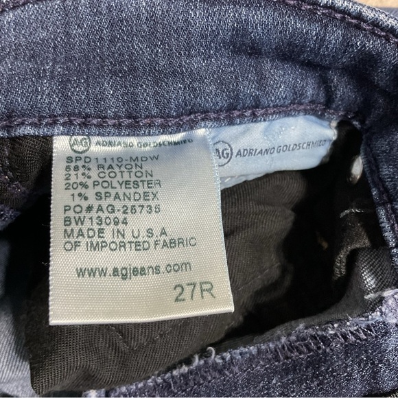 Adriano Goldschmied AG Jeans The Stilt Cigarette Leg Size 27 Dark Blue Women's - Picture 10 of 11